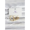 Gold Renk Zirkon Taşlı Kadın Küpe 5886