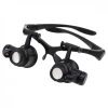 Gözlük Modeli 10X 15X 20X 25X Lens 2 Led Işıklı Büyüteç 9892G