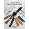 Gümüş Kasa Akıllı Saat - 6 Yedek Kordon Hediyeli