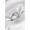 Gümüş Renk Pembe Damla Model Kadın Yüzük - TJ-BYK4000