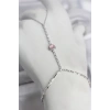 Gümüş Renk Pirinç Zirkon Taşlı Pembe Kalp Model Şahmeran