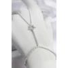 Gümüş Renk Pirinç Zirkon Taşlı Yıldız Model Şahmeran