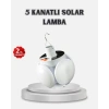Güneş Enerjili ve USB Şarjlı LED Kamp Lambası – 5 Farklı Işık Modlu Askılı Tasarım