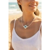 Handmade Bohem Beyaz Nazar Kolye