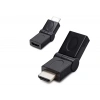 Hdmi Erkek Dişi Mafsallı Adaptör - Siyah HDX1257