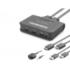 Hdmi Usb Kvm Switch 2 Port Hdmi 2 Port Usb Dahili Kablolu - Siyah HDX1361