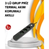 Hızlı Şarj Özellikli 3 USB Girişli Üçlü Priz
