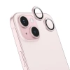 HOCO Crystal Clear iPhone 15-15 Plus HD 3D Metal Çerçeveli Kamera Koruyucu Lens-(5775)