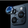 HOCO Crystal Clear iPhone 15 Pro-15 Pro Max HD 3D Metal Çerçeveli Kamera Koruyucu Lens-(5775)