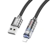 HOCO U122 Kristal Uç 2.4A USB to iPhone Lightning Hızlı Data ve Şarj Kablosu-(5775)