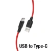 HOCO X21 Plus USB to Type-C 3A Silikon Hızlı Şarj ve Data Kablosu-(5775)