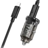HOCO Z53A Vision PD30W Type-C + USB QC3.0 Girişli Araç Çakmaklık Hızlı Şarj Aleti + Type-C to iPhone-(5775)