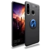 Huawei Y6p Kılıf Range Yüzüklü Silikon - Siyah-mavi