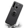 Huawei Y6p Kılıf Range Yüzüklü Silikon - Siyah-mavi