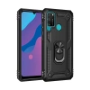 Huawei Y6p Kılıf Sofya Yüzüklü Silikon Kapak - Siyah