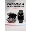 İkili Set Dev Kampanya Ucuz Kulaklık Ucuz Akıllı Saat Gürültü Önleyici Uzun Pil Ömrü