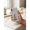 iPhone 11 Boş Yapma Muz Detaylı Kart Bölmeli Şeffaf Telefon Kılıfı
