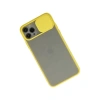İphone 11 Pro Kılıf Palm Buzlu Kamera Sürgülü Silikon - Sarı