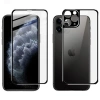 İPhone 11 Pro Max Metal Çerçeve Ön Arka 3D Full Tempered Cam Koruyucu-(5775)