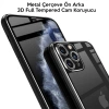 İPhone 11 Pro Max Metal Çerçeve Ön Arka 3D Full Tempered Cam Koruyucu-(5775)