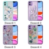 iPhone 12 6.1inç Kamera Korumalı Çiçek Desenli Silikon Kılıf-(5775)