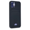 İphone 12 Kılıf Kelvin Kartvizitli Silikon - Lacivert
