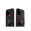 İphone 12 Kılıf Range Yüzüklü Silikon - Siyah-kırmızı