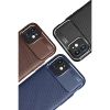 İphone 12 Mini Kılıf Auto Focus Karbon Kapak - Kahverengi