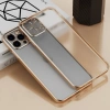 iPhone 12 Pro Max 6.7inç Renkli Kenar Şeffaf Kılıf Kamera Korumalı Kılıf-(5775)