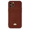 İphone 12 Pro Max Kılıf Kelvin Kartvizitli Silikon - Bordo