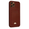 İphone 12 Pro Max Kılıf Kelvin Kartvizitli Silikon - Bordo