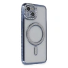 İphone 13 Kılıf Joke Simli Magneticsafe Kılıf - Mavi