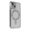 İphone 14 Kılıf Joke Simli Magneticsafe Kılıf - Gümüş