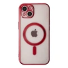 İphone 14 Plus Kılıf Magneticsafe Lazer Silikon - Kırmızı