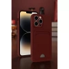 İphone 15 Pro Kılıf Kelvin Kartvizitli Silikon - Bordo