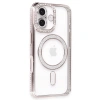 İphone 16 Kılıf Joke Simli Magneticsafe Kılıf - Pembe