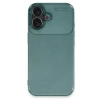 İphone 16 Plus Kılıf Auto Focus Karbon Kapak - Koyu Yeşil