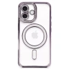 İphone 16 Plus Kılıf Joke Simli Magneticsafe Kılıf - Derin Mor