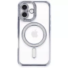 İphone 16 Plus Kılıf Joke Simli Magneticsafe Kılıf - Mavi