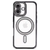 İphone 16 Plus Kılıf Joke Simli Magneticsafe Kılıf - Siyah