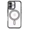 İphone 16 Plus Kılıf Joke Simli Magneticsafe Kılıf - Siyah