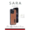 İphone 16 Pro Kılıf Sara Kartvizitli Deri Kılıf - Kırmızı