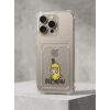 iPhone 16 Pro Max Boş Yapma Muz Detaylı Kart Bölmeli Şeffaf Telefon Kılıfı