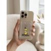 iPhone 16 Pro Max Boş Yapma Muz Detaylı Kart Bölmeli Şeffaf Telefon Kılıfı