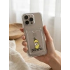 iPhone 16 Pro Max Boş Yapma Muz Detaylı Kart Bölmeli Şeffaf Telefon Kılıfı