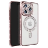 İphone 16 Pro Max Kılıf Joke Simli Magneticsafe Kılıf - Pembe