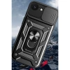 İphone 16e Kılıf Pars Lens Yüzüklü Silikon - Siyah