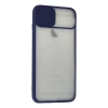 İphone 6 Plus Kılıf Palm Buzlu Kamera Sürgülü Silikon - Lacivert