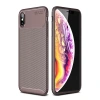 İphone Xs Max Kılıf Auto Focus Karbon Kapak - Kahverengi