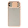 İphone Xs Max Kılıf Palm Buzlu Kamera Sürgülü Silikon - Pembe